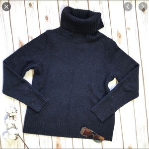 J Crew Navy Donegal wool turtleneck